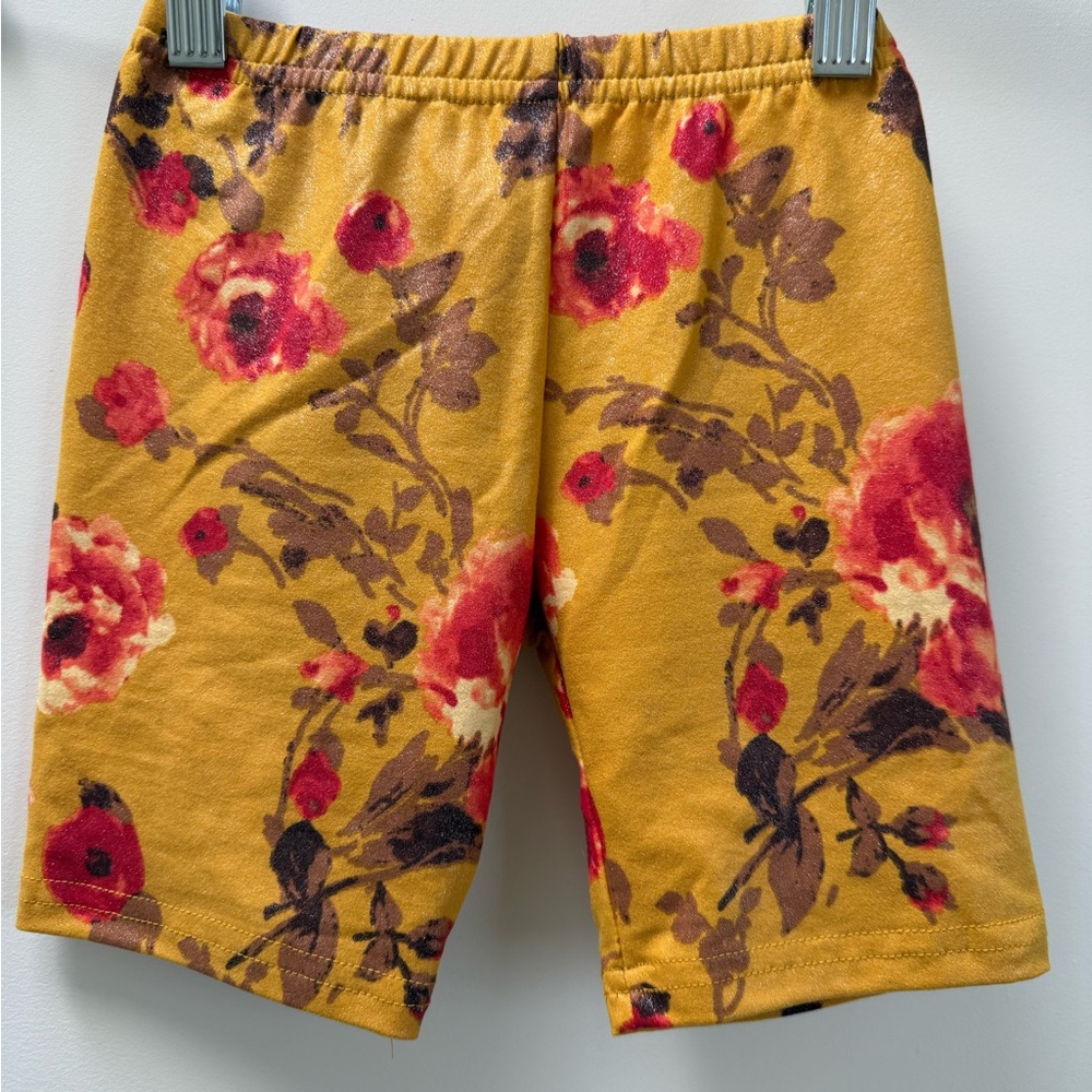 Dot Dot Smile Floral Kids Shorts - Yellow and Red